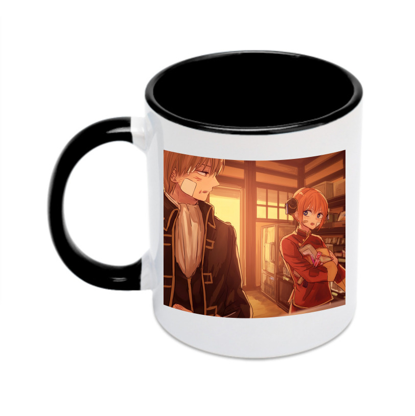 （画像用） ぎんたま 坂田銀時（さかたぎんとき） 神楽 志村新八（しむら しんぱち） GINTAMA Sakata Gintoki Kagura Shimura Shinpachi カラーマグカップ