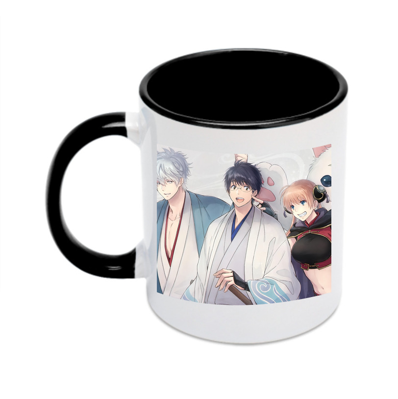 （画像用） ぎんたま 坂田銀時（さかたぎんとき） 神楽 志村新八（しむら しんぱち） GINTAMA Sakata Gintoki Kagura Shimura Shinpachi カラーマグカップ
