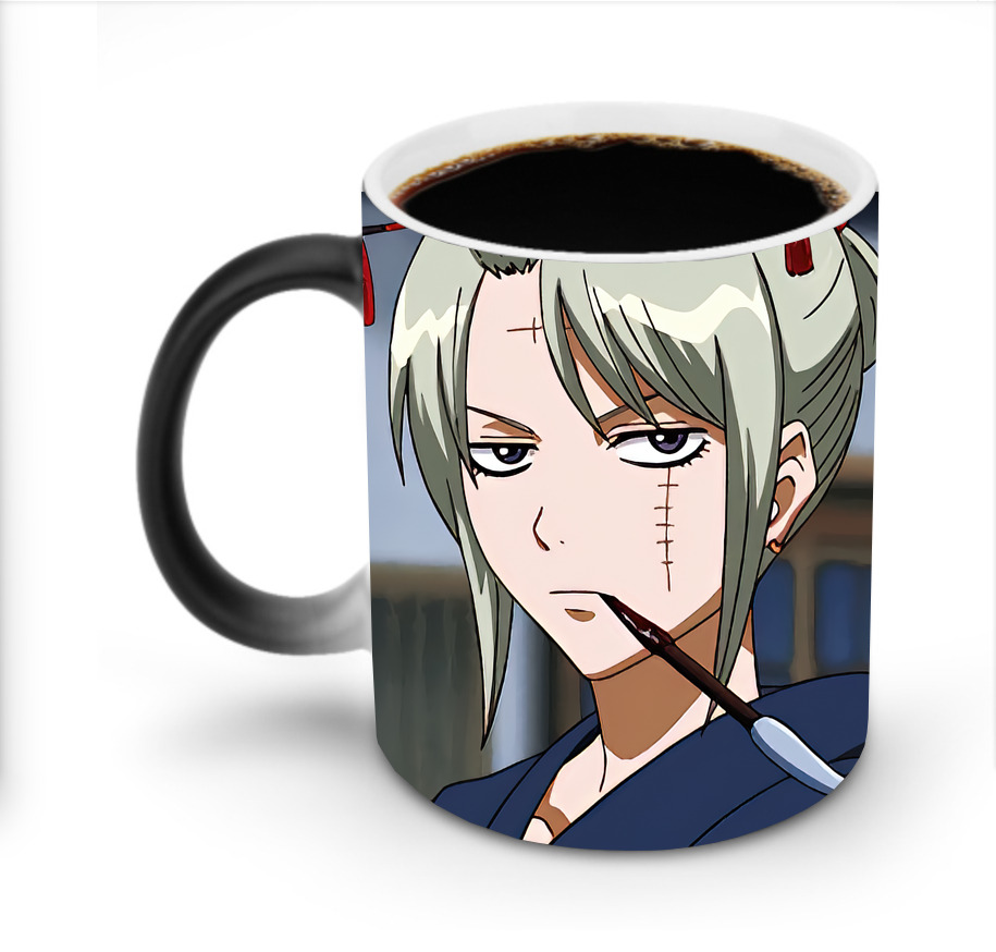 （画像用） ぎんたま 坂田銀時（さかたぎんとき） 神楽 志村新八（しむら しんぱち） GINTAMA Sakata Gintoki Kagura Shimura Shinpachi 温度変色マグカップ