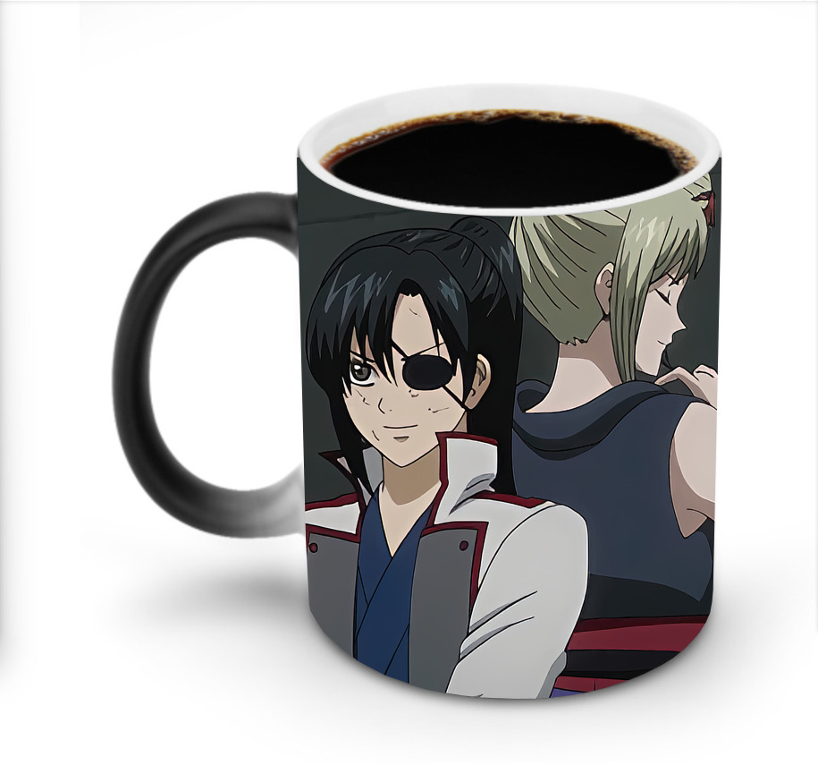 （画像用） ぎんたま 坂田銀時（さかたぎんとき） 神楽 志村新八（しむら しんぱち） GINTAMA Sakata Gintoki Kagura Shimura Shinpachi 温度変色マグカップ