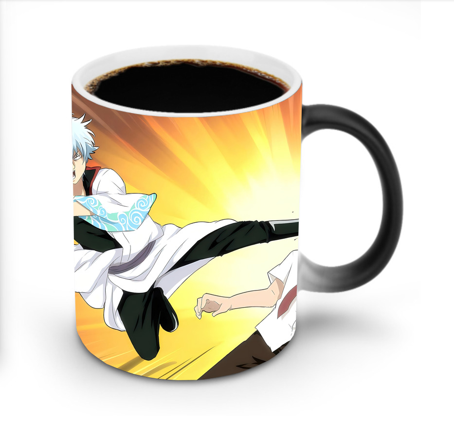 （画像用） ぎんたま 坂田銀時（さかたぎんとき） 神楽 志村新八（しむら しんぱち） GINTAMA Sakata Gintoki Kagura Shimura Shinpachi 温度変色マグカップ