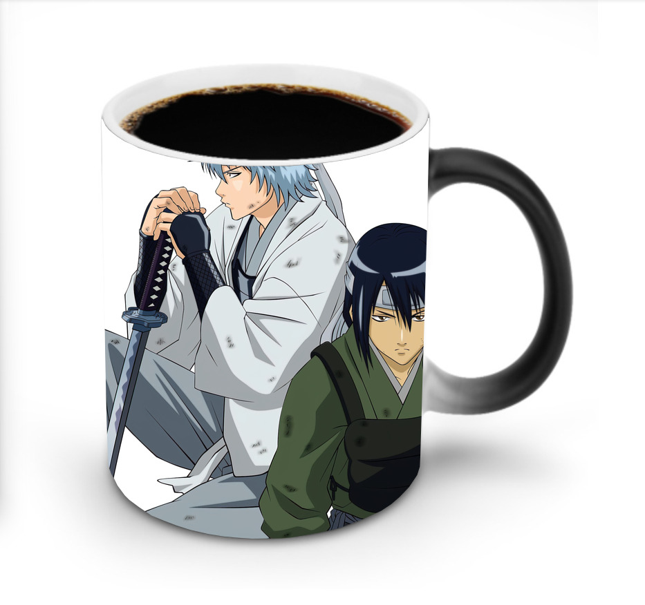 （画像用） ぎんたま 坂田銀時（さかたぎんとき） 神楽 志村新八（しむら しんぱち） GINTAMA Sakata Gintoki Kagura Shimura Shinpachi 温度変色マグカップ