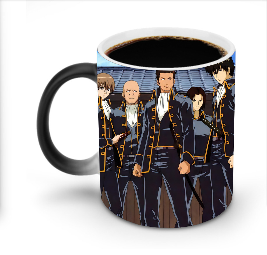 （画像用） ぎんたま 坂田銀時（さかたぎんとき） 神楽 志村新八（しむら しんぱち） GINTAMA Sakata Gintoki Kagura Shimura Shinpachi 温度変色マグカップ