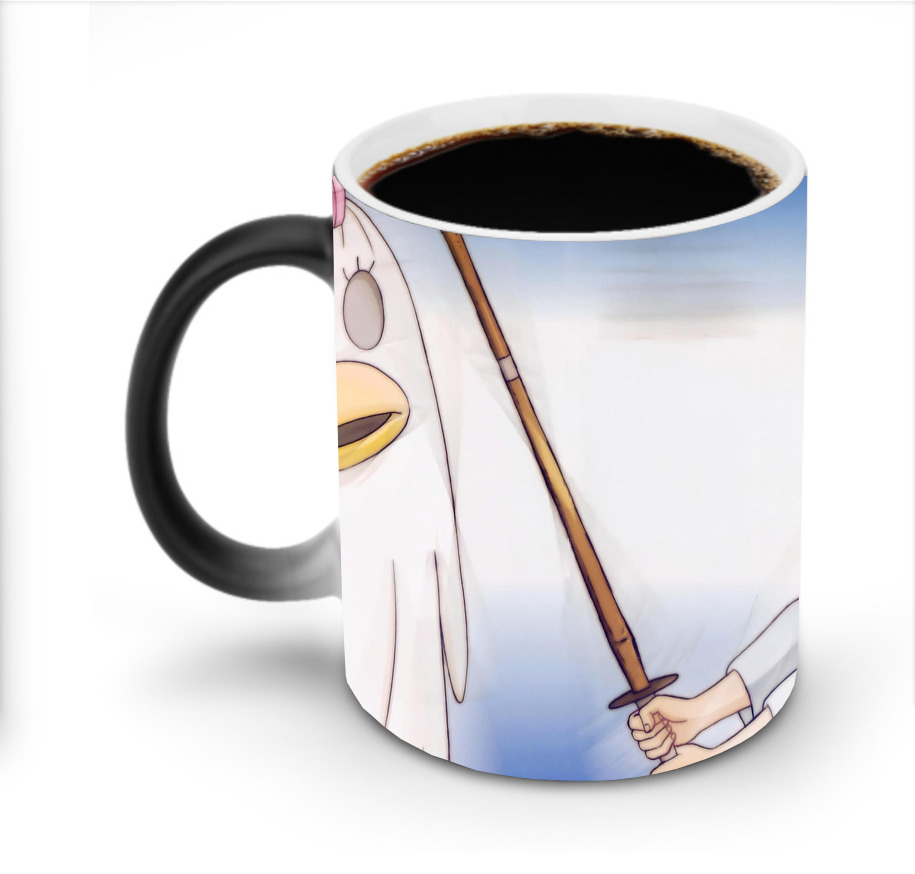 （画像用） ぎんたま 坂田銀時（さかたぎんとき） 神楽 志村新八（しむら しんぱち） GINTAMA Sakata Gintoki Kagura Shimura Shinpachi 温度変色マグカップ