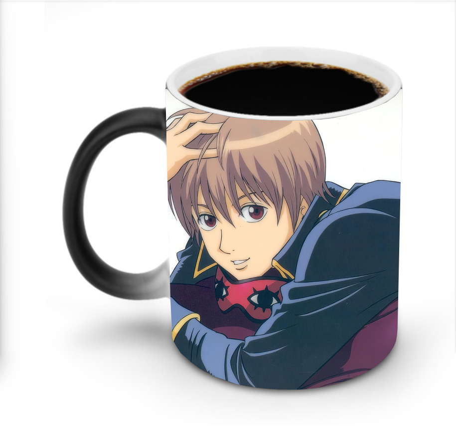 （画像用） ぎんたま 坂田銀時（さかたぎんとき） 神楽 志村新八（しむら しんぱち） GINTAMA Sakata Gintoki Kagura Shimura Shinpachi 温度変色マグカップ