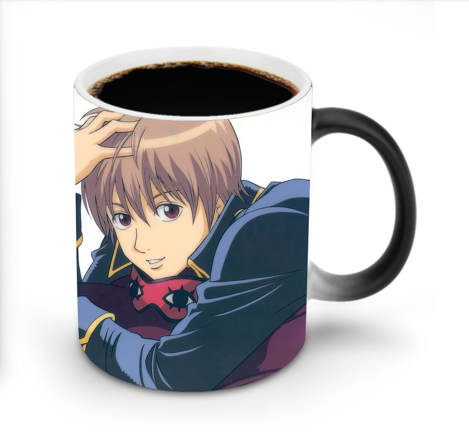 （画像用） ぎんたま 坂田銀時（さかたぎんとき） 神楽 志村新八（しむら しんぱち） GINTAMA Sakata Gintoki Kagura Shimura Shinpachi 温度変色マグカップ