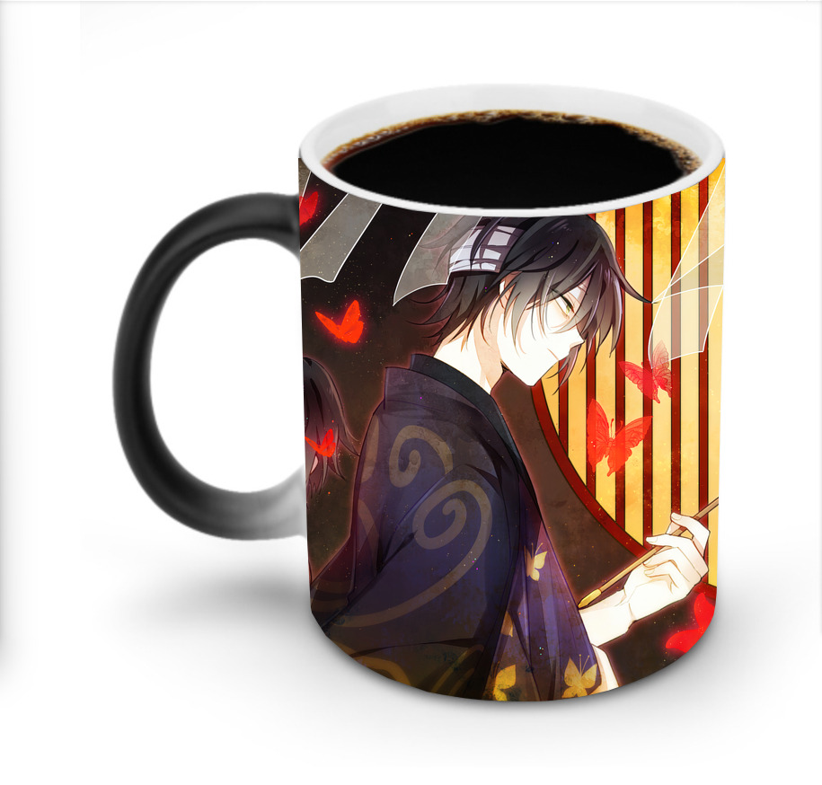 （画像用） ぎんたま 坂田銀時（さかたぎんとき） 神楽 志村新八（しむら しんぱち） GINTAMA Sakata Gintoki Kagura Shimura Shinpachi 温度変色マグカップ