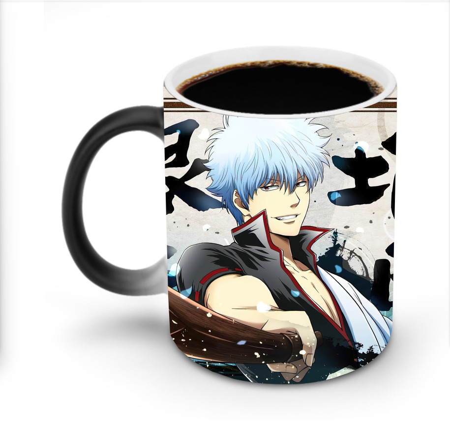 （画像用） ぎんたま 坂田銀時（さかたぎんとき） 神楽 志村新八（しむら しんぱち） GINTAMA Sakata Gintoki Kagura Shimura Shinpachi 温度変色マグカップ