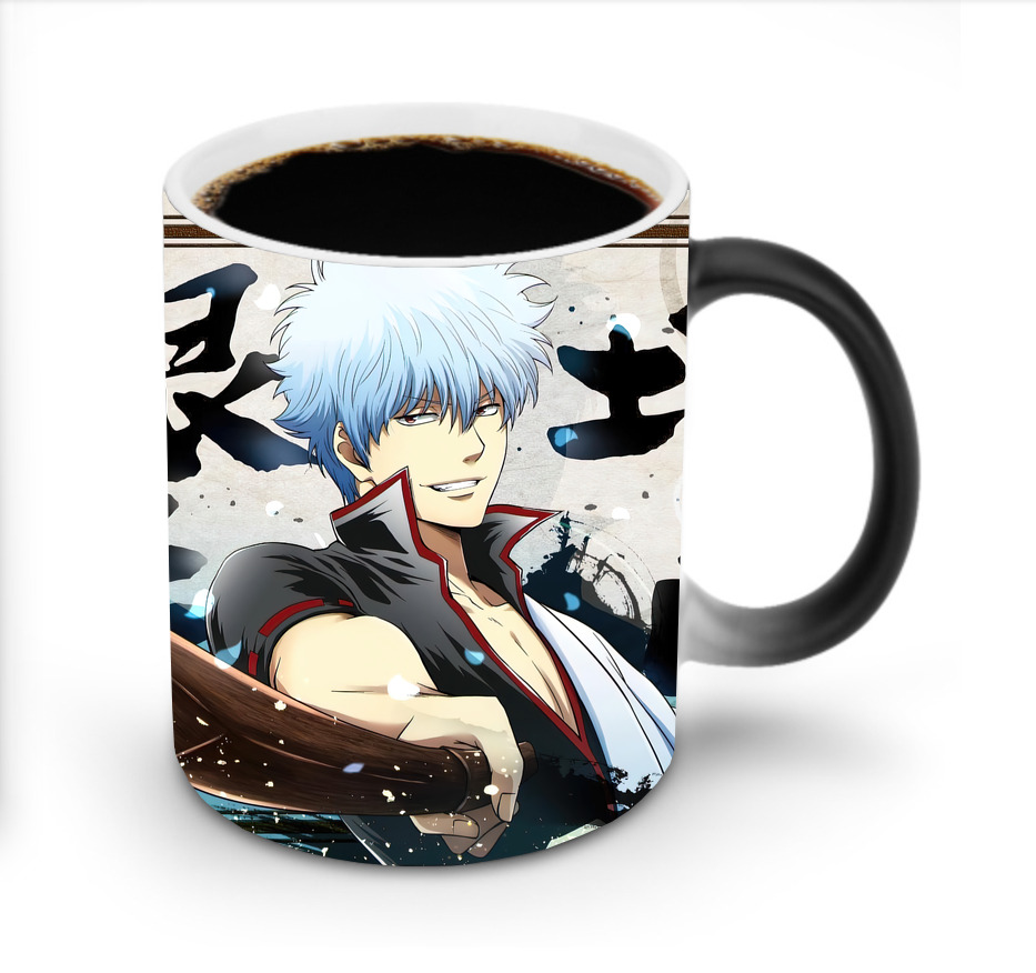 （画像用） ぎんたま 坂田銀時（さかたぎんとき） 神楽 志村新八（しむら しんぱち） GINTAMA Sakata Gintoki Kagura Shimura Shinpachi 温度変色マグカップ