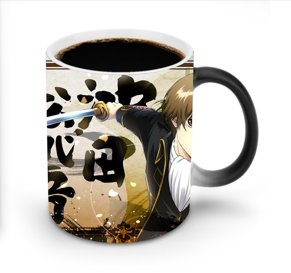 （画像用） ぎんたま 坂田銀時（さかたぎんとき） 神楽 志村新八（しむら しんぱち） GINTAMA Sakata Gintoki Kagura Shimura Shinpachi 温度変色マグカップ