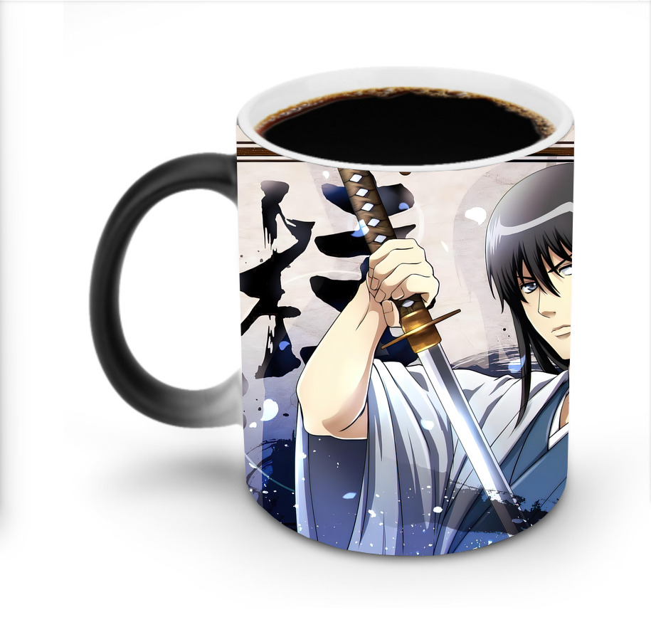 （画像用） ぎんたま 坂田銀時（さかたぎんとき） 神楽 志村新八（しむら しんぱち） GINTAMA Sakata Gintoki Kagura Shimura Shinpachi 温度変色マグカップ