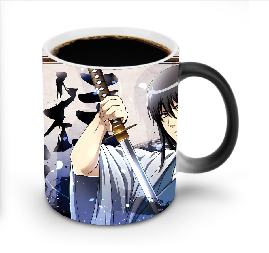 （画像用） ぎんたま 坂田銀時（さかたぎんとき） 神楽 志村新八（しむら しんぱち） GINTAMA Sakata Gintoki Kagura Shimura Shinpachi 温度変色マグカップ