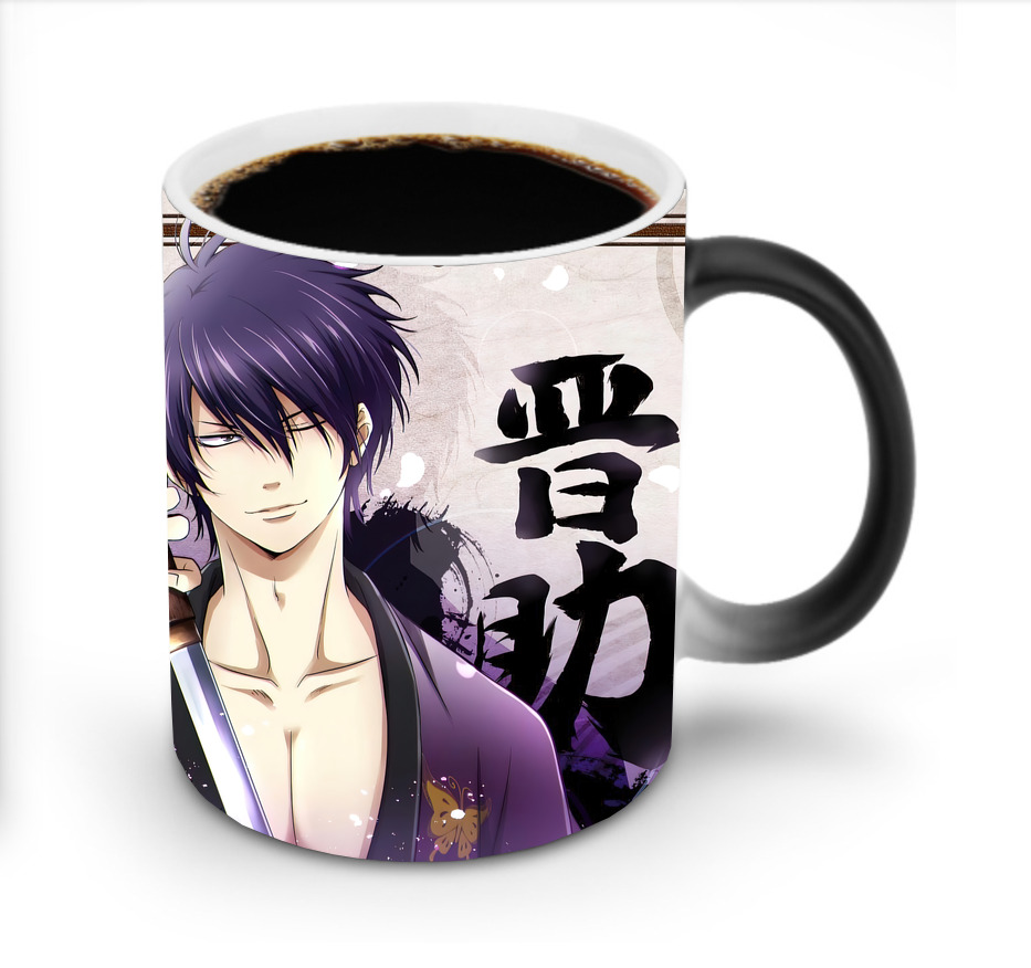 （画像用） ぎんたま 坂田銀時（さかたぎんとき） 神楽 志村新八（しむら しんぱち） GINTAMA Sakata Gintoki Kagura Shimura Shinpachi 温度変色マグカップ