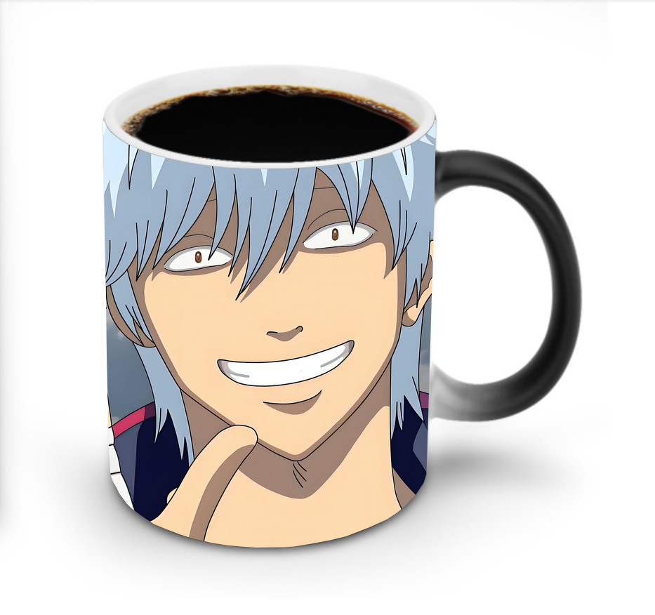 （画像用） ぎんたま 坂田銀時（さかたぎんとき） 神楽 志村新八（しむら しんぱち） GINTAMA Sakata Gintoki Kagura Shimura Shinpachi 温度変色マグカップ