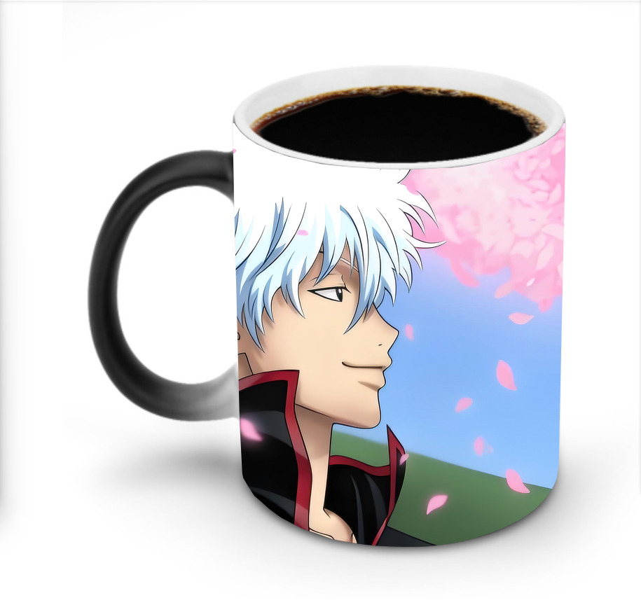 （画像用） ぎんたま 坂田銀時（さかたぎんとき） 神楽 志村新八（しむら しんぱち） GINTAMA Sakata Gintoki Kagura Shimura Shinpachi 温度変色マグカップ