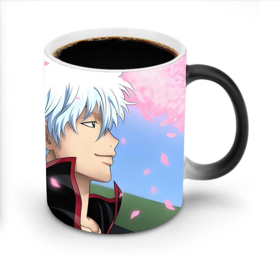 （画像用） ぎんたま 坂田銀時（さかたぎんとき） 神楽 志村新八（しむら しんぱち） GINTAMA Sakata Gintoki Kagura Shimura Shinpachi 温度変色マグカップ