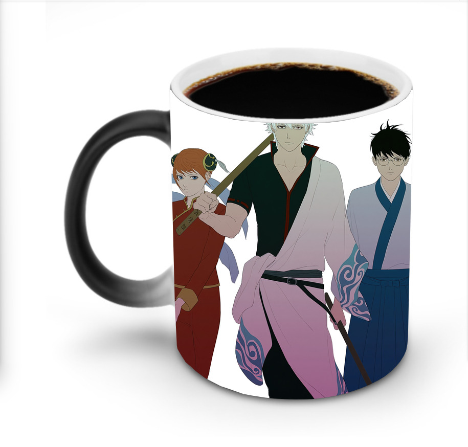 （画像用） ぎんたま 坂田銀時（さかたぎんとき） 神楽 志村新八（しむら しんぱち） GINTAMA Sakata Gintoki Kagura Shimura Shinpachi 温度変色マグカップ