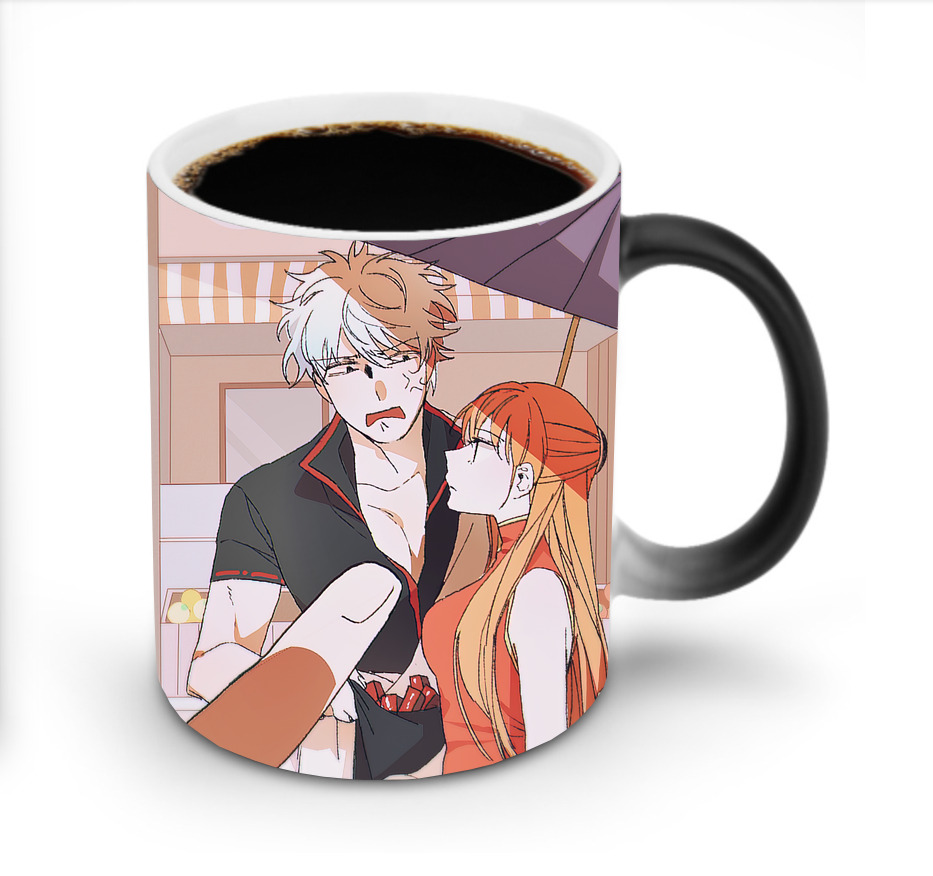 （画像用） ぎんたま 坂田銀時（さかたぎんとき） 神楽 志村新八（しむら しんぱち） GINTAMA Sakata Gintoki Kagura Shimura Shinpachi 温度変色マグカップ