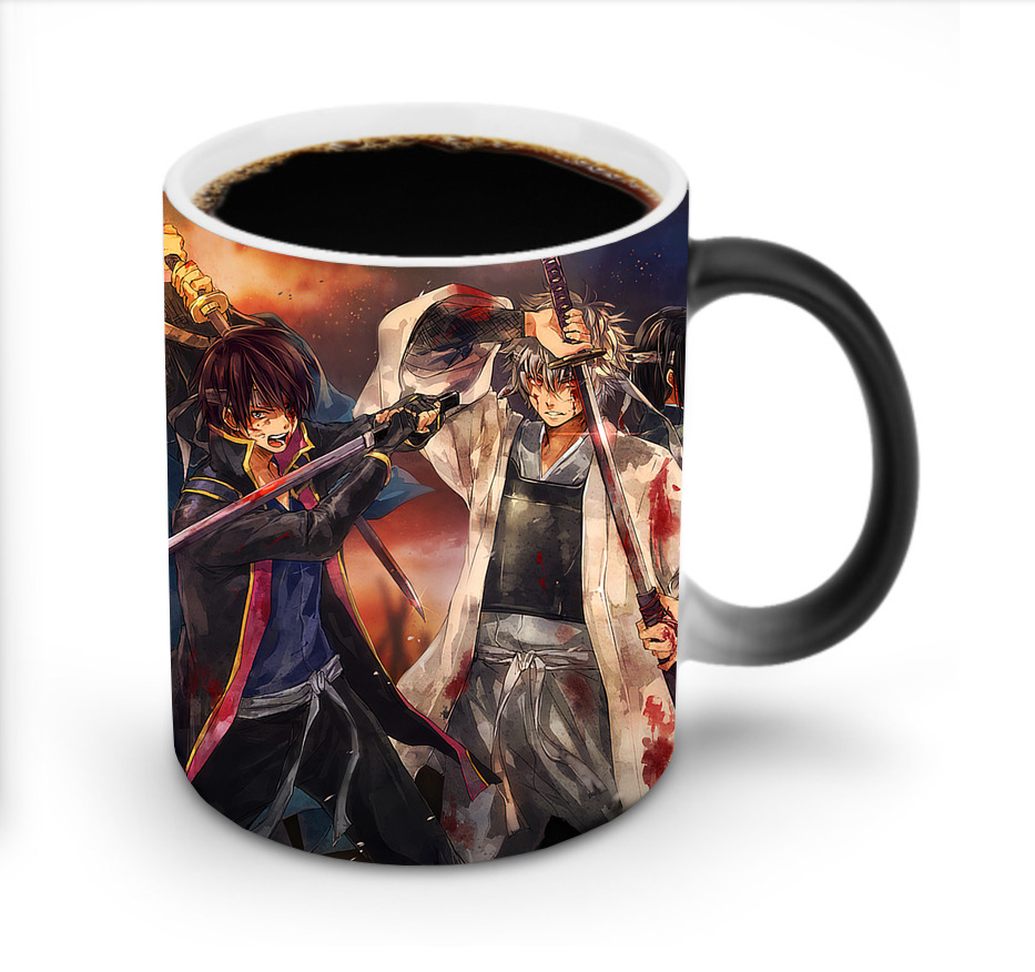 （画像用） ぎんたま 坂田銀時（さかたぎんとき） 神楽 志村新八（しむら しんぱち） GINTAMA Sakata Gintoki Kagura Shimura Shinpachi 温度変色マグカップ