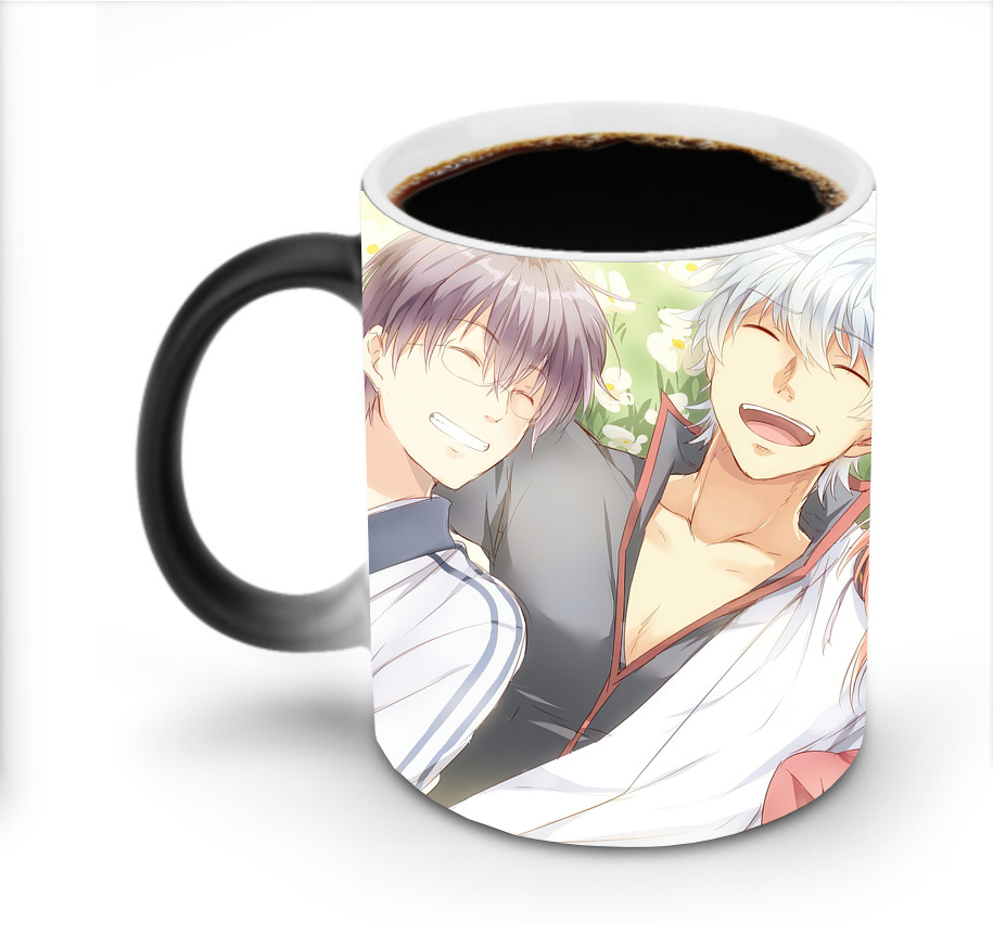 （画像用） ぎんたま 坂田銀時（さかたぎんとき） 神楽 志村新八（しむら しんぱち） GINTAMA Sakata Gintoki Kagura Shimura Shinpachi 温度変色マグカップ