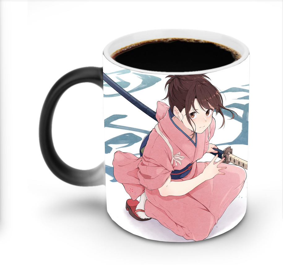 （画像用） ぎんたま 坂田銀時（さかたぎんとき） 神楽 志村新八（しむら しんぱち） GINTAMA Sakata Gintoki Kagura Shimura Shinpachi 温度変色マグカップ