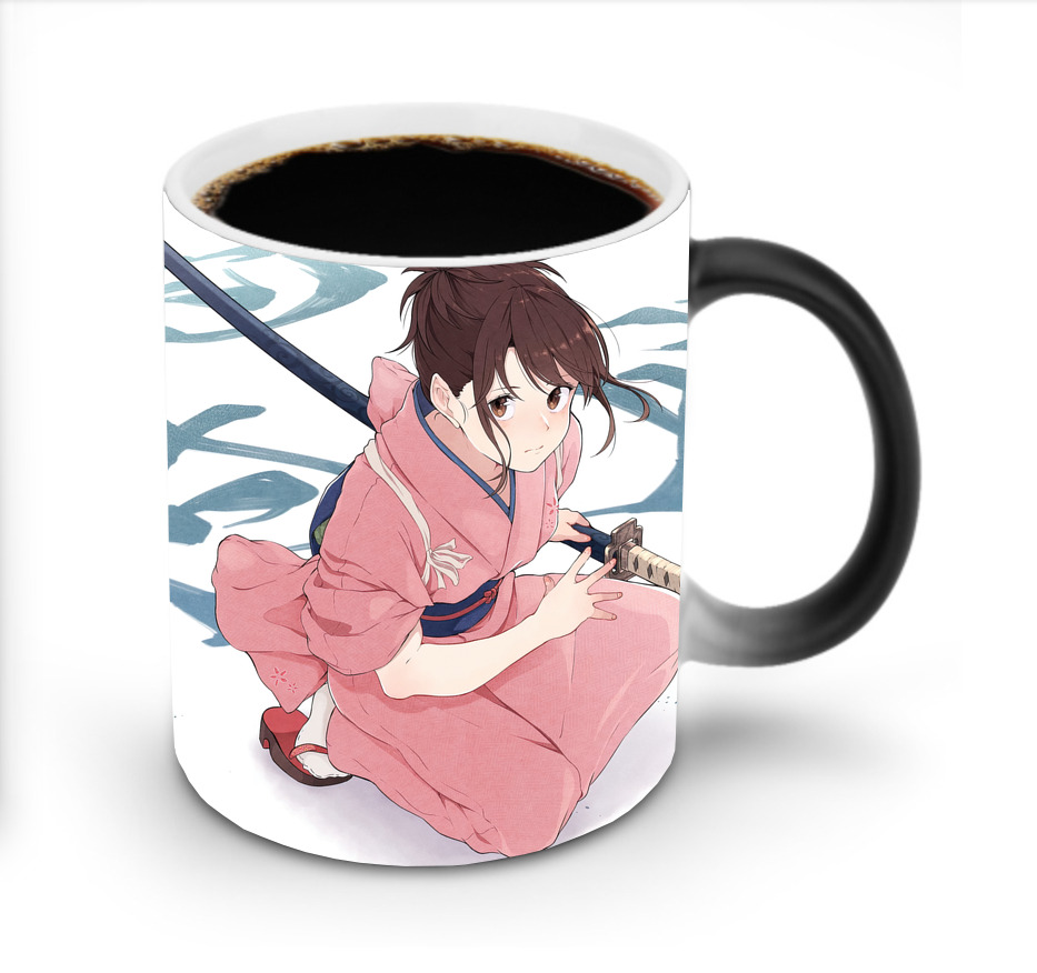 （画像用） ぎんたま 坂田銀時（さかたぎんとき） 神楽 志村新八（しむら しんぱち） GINTAMA Sakata Gintoki Kagura Shimura Shinpachi 温度変色マグカップ