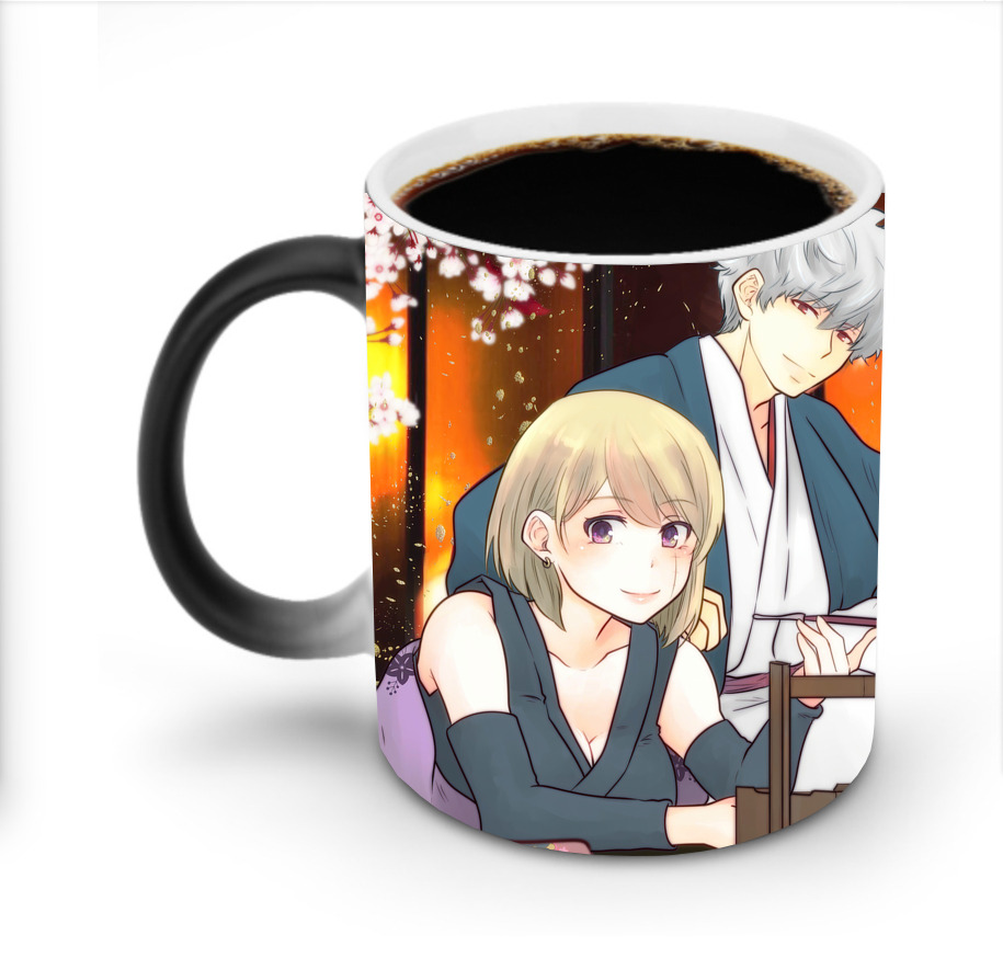 （画像用） ぎんたま 坂田銀時（さかたぎんとき） 神楽 志村新八（しむら しんぱち） GINTAMA Sakata Gintoki Kagura Shimura Shinpachi 温度変色マグカップ