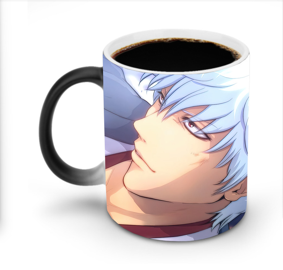 （画像用） ぎんたま 坂田銀時（さかたぎんとき） 神楽 志村新八（しむら しんぱち） GINTAMA Sakata Gintoki Kagura Shimura Shinpachi 温度変色マグカップ
