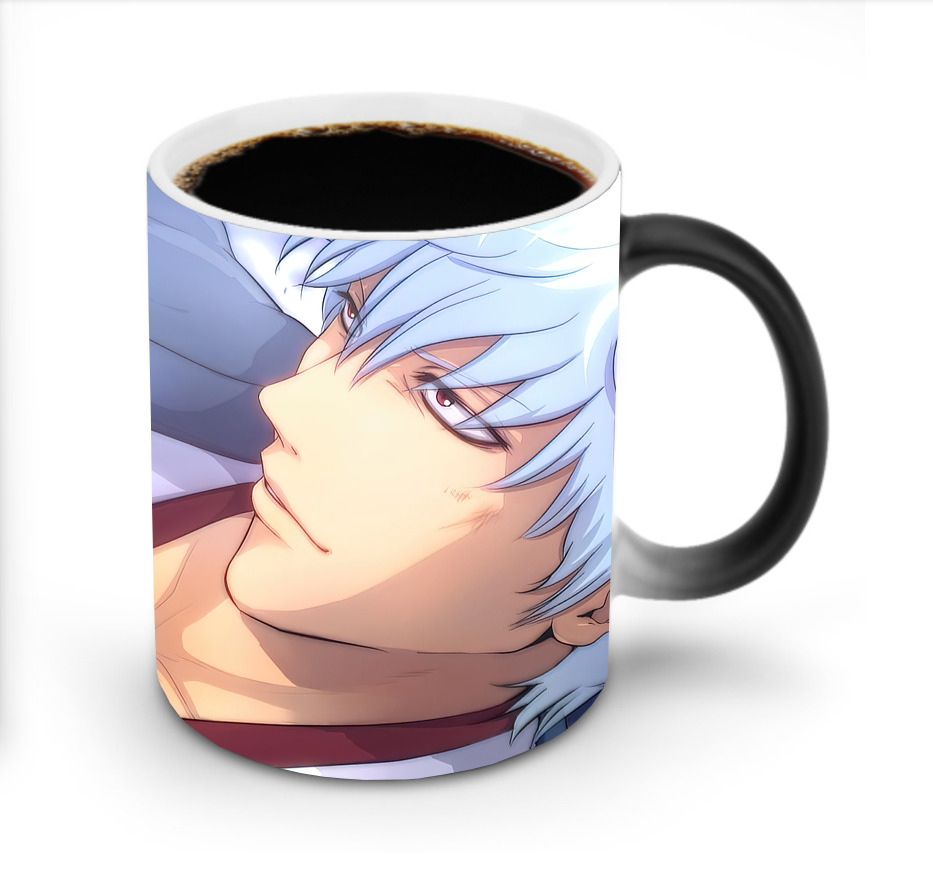 （画像用） ぎんたま 坂田銀時（さかたぎんとき） 神楽 志村新八（しむら しんぱち） GINTAMA Sakata Gintoki Kagura Shimura Shinpachi 温度変色マグカップ