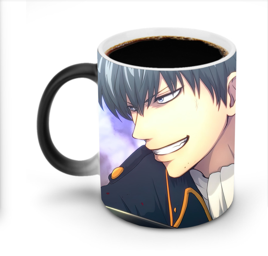 （画像用） ぎんたま 坂田銀時（さかたぎんとき） 神楽 志村新八（しむら しんぱち） GINTAMA Sakata Gintoki Kagura Shimura Shinpachi 温度変色マグカップ