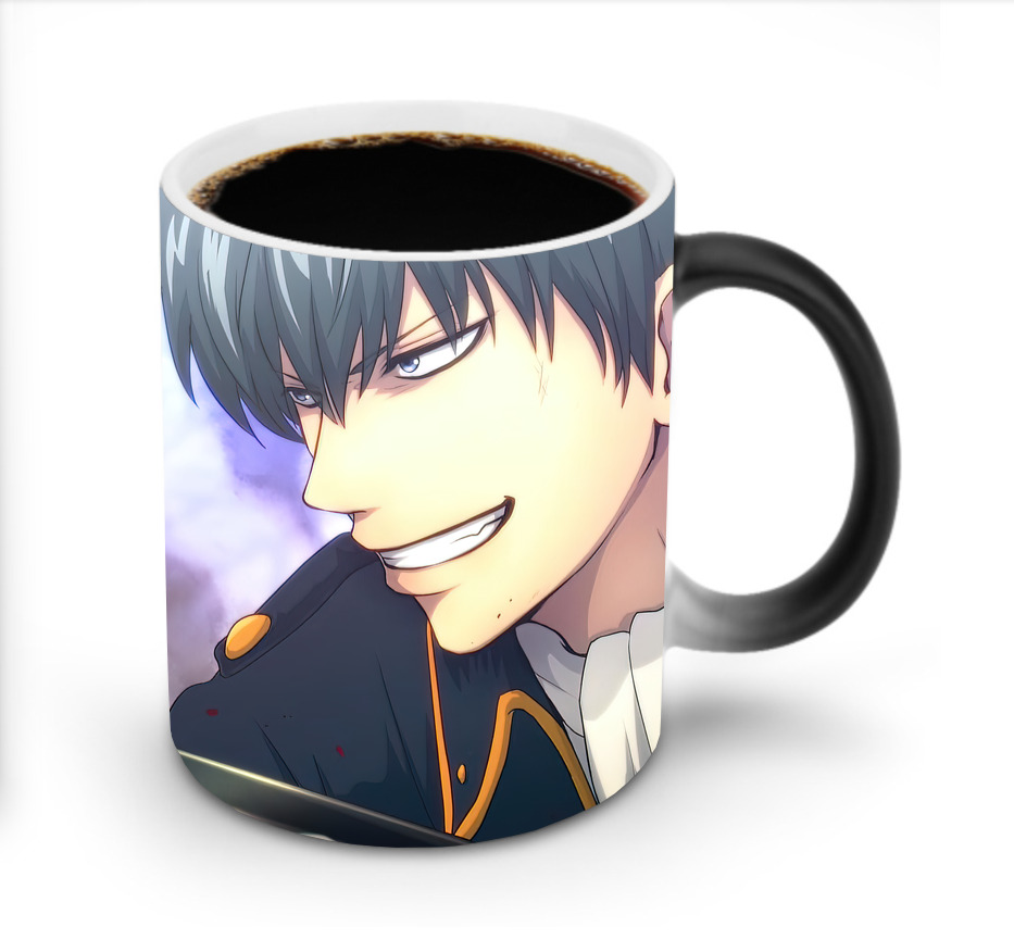 （画像用） ぎんたま 坂田銀時（さかたぎんとき） 神楽 志村新八（しむら しんぱち） GINTAMA Sakata Gintoki Kagura Shimura Shinpachi 温度変色マグカップ