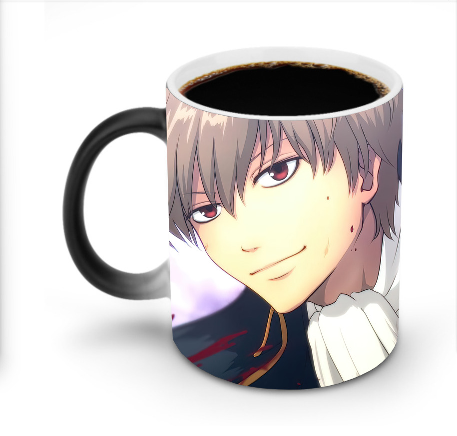 （画像用） ぎんたま 坂田銀時（さかたぎんとき） 神楽 志村新八（しむら しんぱち） GINTAMA Sakata Gintoki Kagura Shimura Shinpachi 温度変色マグカップ