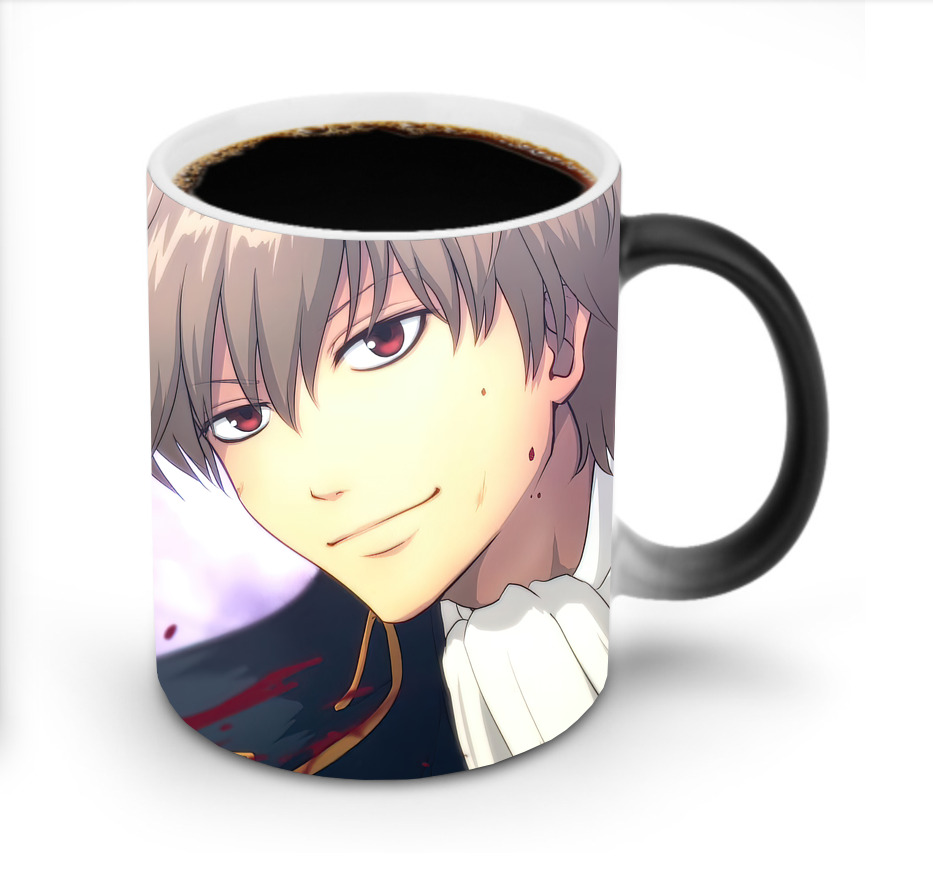 （画像用） ぎんたま 坂田銀時（さかたぎんとき） 神楽 志村新八（しむら しんぱち） GINTAMA Sakata Gintoki Kagura Shimura Shinpachi 温度変色マグカップ