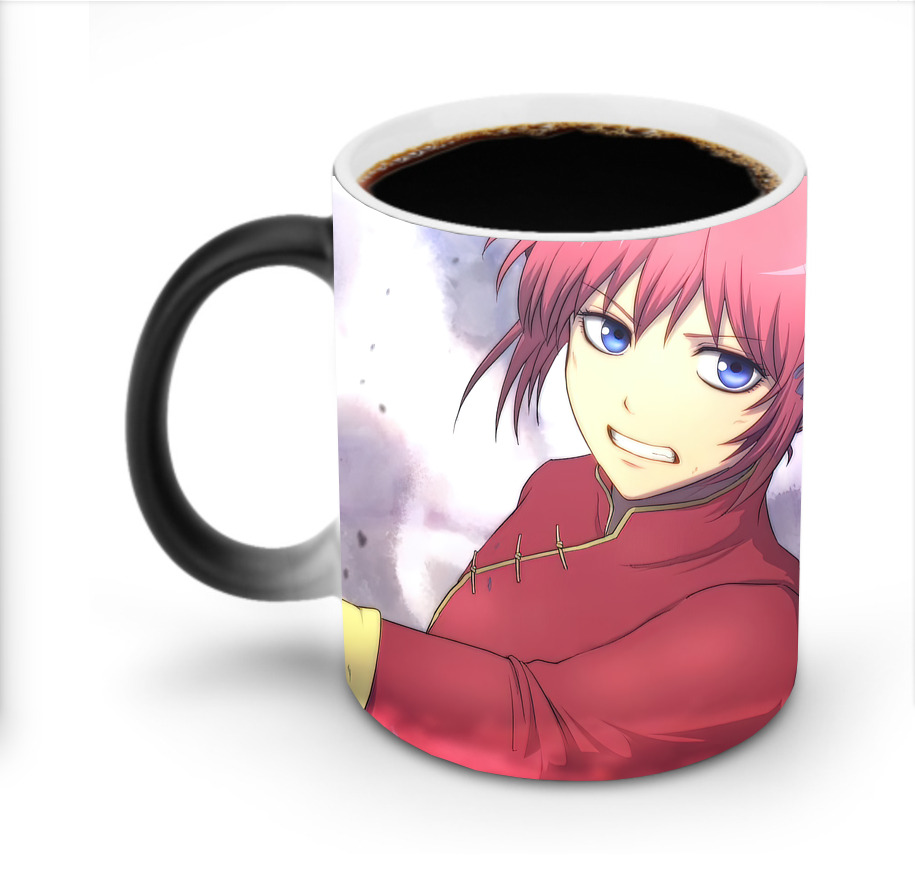 （画像用） ぎんたま 坂田銀時（さかたぎんとき） 神楽 志村新八（しむら しんぱち） GINTAMA Sakata Gintoki Kagura Shimura Shinpachi 温度変色マグカップ