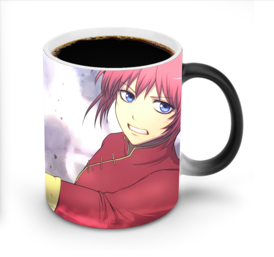 （画像用） ぎんたま 坂田銀時（さかたぎんとき） 神楽 志村新八（しむら しんぱち） GINTAMA Sakata Gintoki Kagura Shimura Shinpachi 温度変色マグカップ
