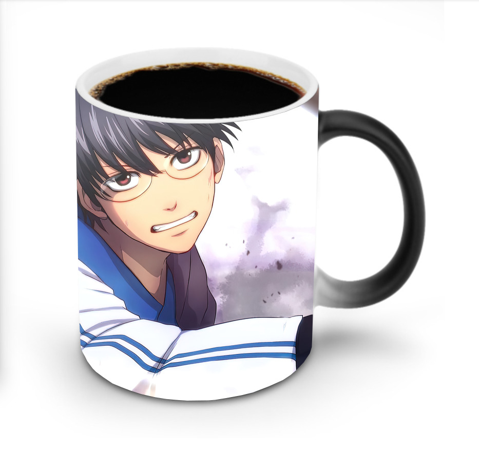 （画像用） ぎんたま 坂田銀時（さかたぎんとき） 神楽 志村新八（しむら しんぱち） GINTAMA Sakata Gintoki Kagura Shimura Shinpachi 温度変色マグカップ