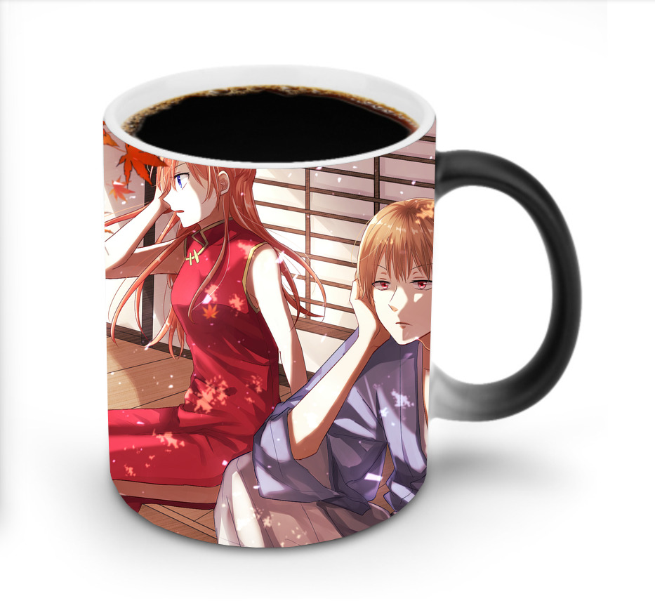 （画像用） ぎんたま 坂田銀時（さかたぎんとき） 神楽 志村新八（しむら しんぱち） GINTAMA Sakata Gintoki Kagura Shimura Shinpachi 温度変色マグカップ