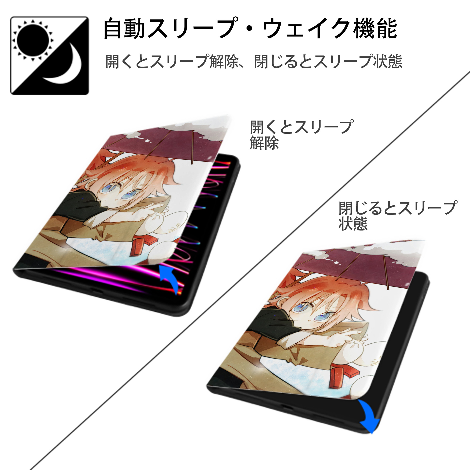 ぎんたま 坂田銀時（さかたぎんとき） 神楽 志村新八（しむら しんぱち） GINTAMA Sakata Gintoki Kagura Shimura Shinpachi IPad ケース ブック型 PUレザー TPU 耐衝撃 軽量 薄型 ペン収納なし 全面保護 IPad 各モデル対応