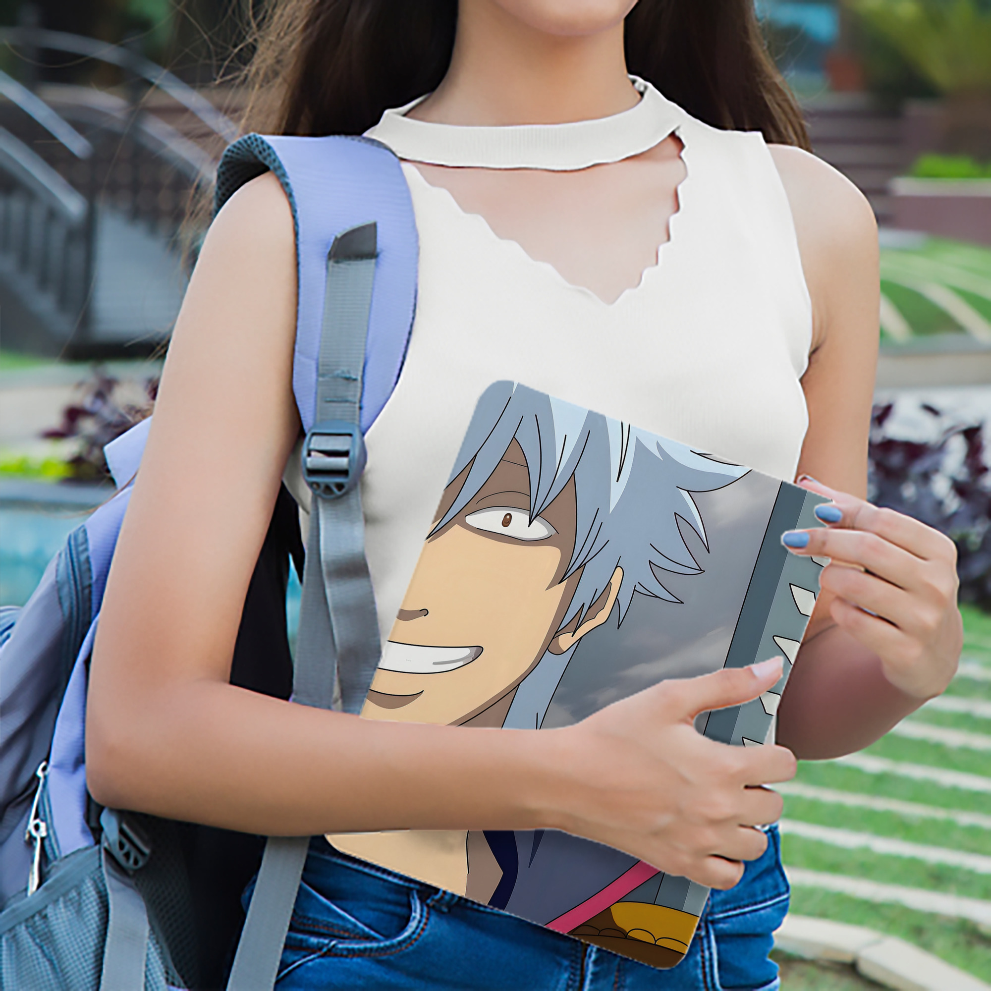 ぎんたま 坂田銀時（さかたぎんとき） 神楽 志村新八（しむら しんぱち） GINTAMA Sakata Gintoki Kagura Shimura Shinpachi IPadケース ペンホルダー付き ブックスタイルデザイン
