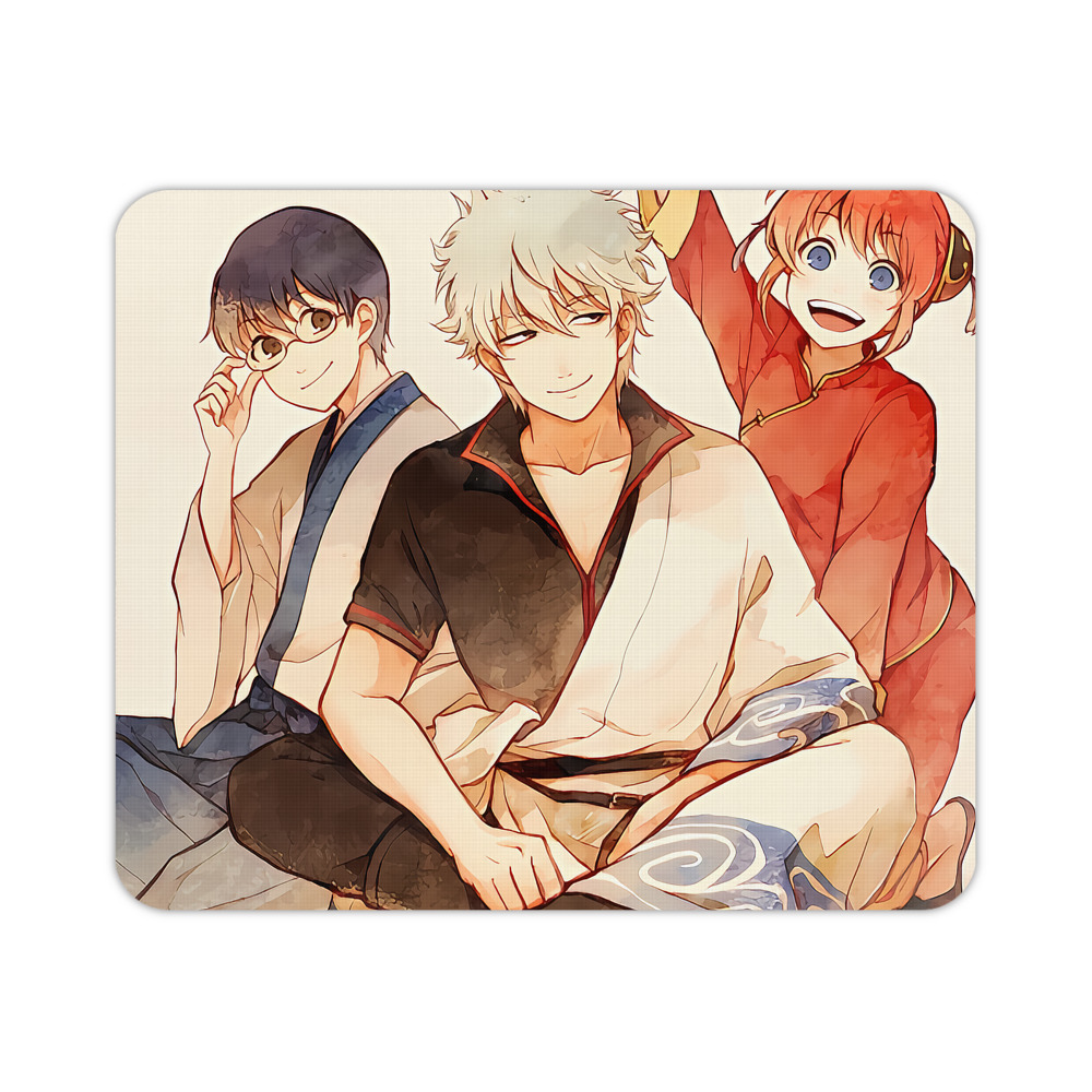 （画像用） ぎんたま 坂田銀時（さかたぎんとき） 神楽 志村新八（しむら しんぱち） GINTAMA Sakata Gintoki Kagura Shimura Shinpachi マウスパッド ステッチ加工 ラバー素材 防水 滑り止め 超薄型 ゲーミング/オフィス対応