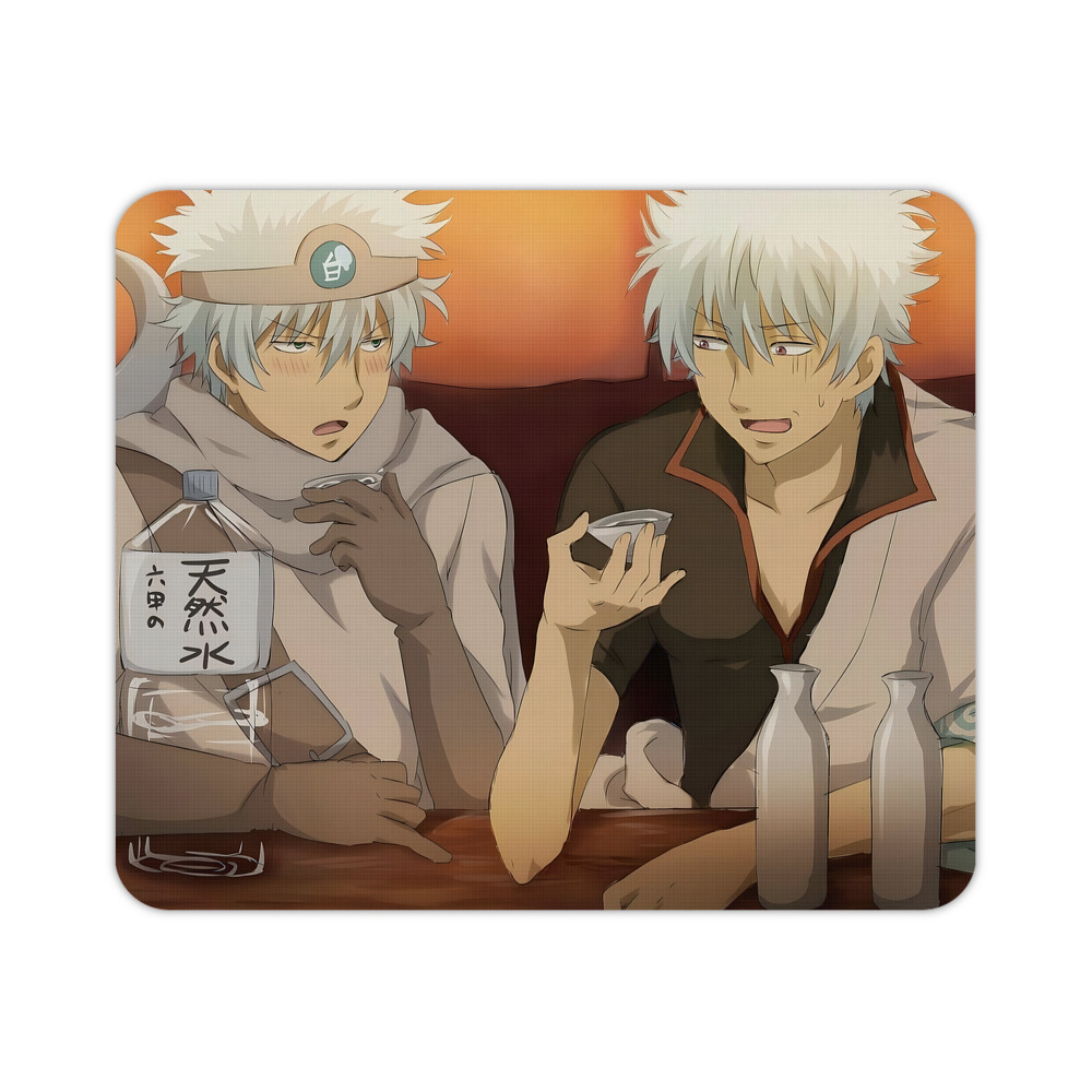 （画像用） ぎんたま 坂田銀時（さかたぎんとき） 神楽 志村新八（しむら しんぱち） GINTAMA Sakata Gintoki Kagura Shimura Shinpachi マウスパッド ステッチ加工 ラバー素材 防水 滑り止め 超薄型 ゲーミング/オフィス対応