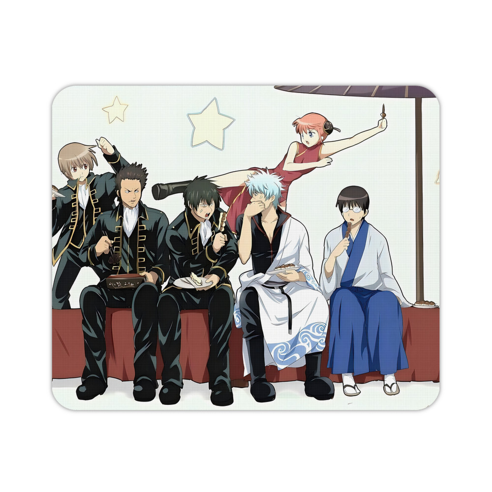 （画像用） ぎんたま 坂田銀時（さかたぎんとき） 神楽 志村新八（しむら しんぱち） GINTAMA Sakata Gintoki Kagura Shimura Shinpachi マウスパッド ステッチ加工 ラバー素材 防水 滑り止め 超薄型 ゲーミング/オフィス対応