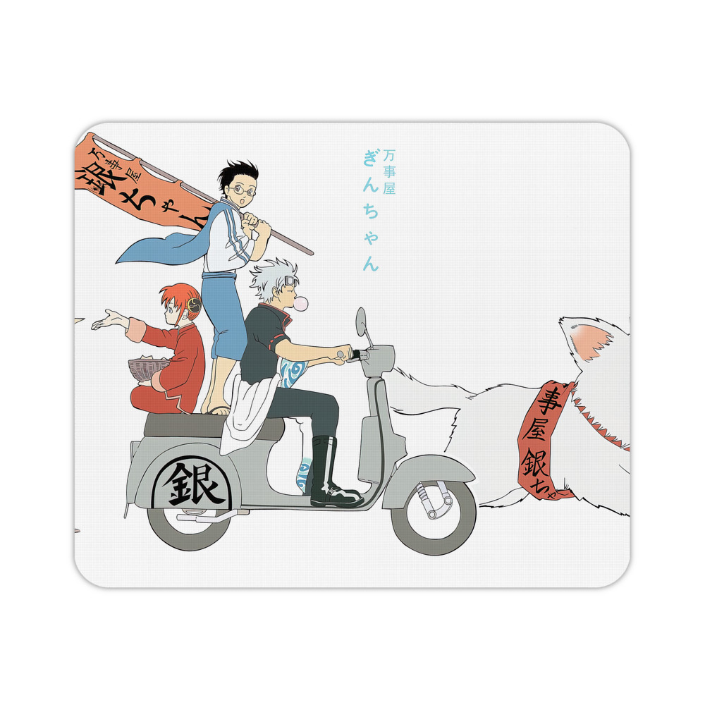 （画像用） ぎんたま 坂田銀時（さかたぎんとき） 神楽 志村新八（しむら しんぱち） GINTAMA Sakata Gintoki Kagura Shimura Shinpachi マウスパッド ステッチ加工 ラバー素材 防水 滑り止め 超薄型 ゲーミング/オフィス対応