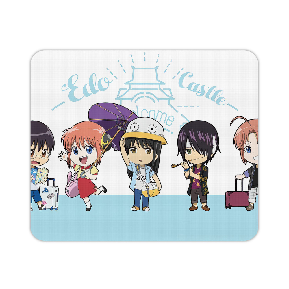 （画像用） ぎんたま 坂田銀時（さかたぎんとき） 神楽 志村新八（しむら しんぱち） GINTAMA Sakata Gintoki Kagura Shimura Shinpachi マウスパッド ステッチ加工 ラバー素材 防水 滑り止め 超薄型 ゲーミング/オフィス対応