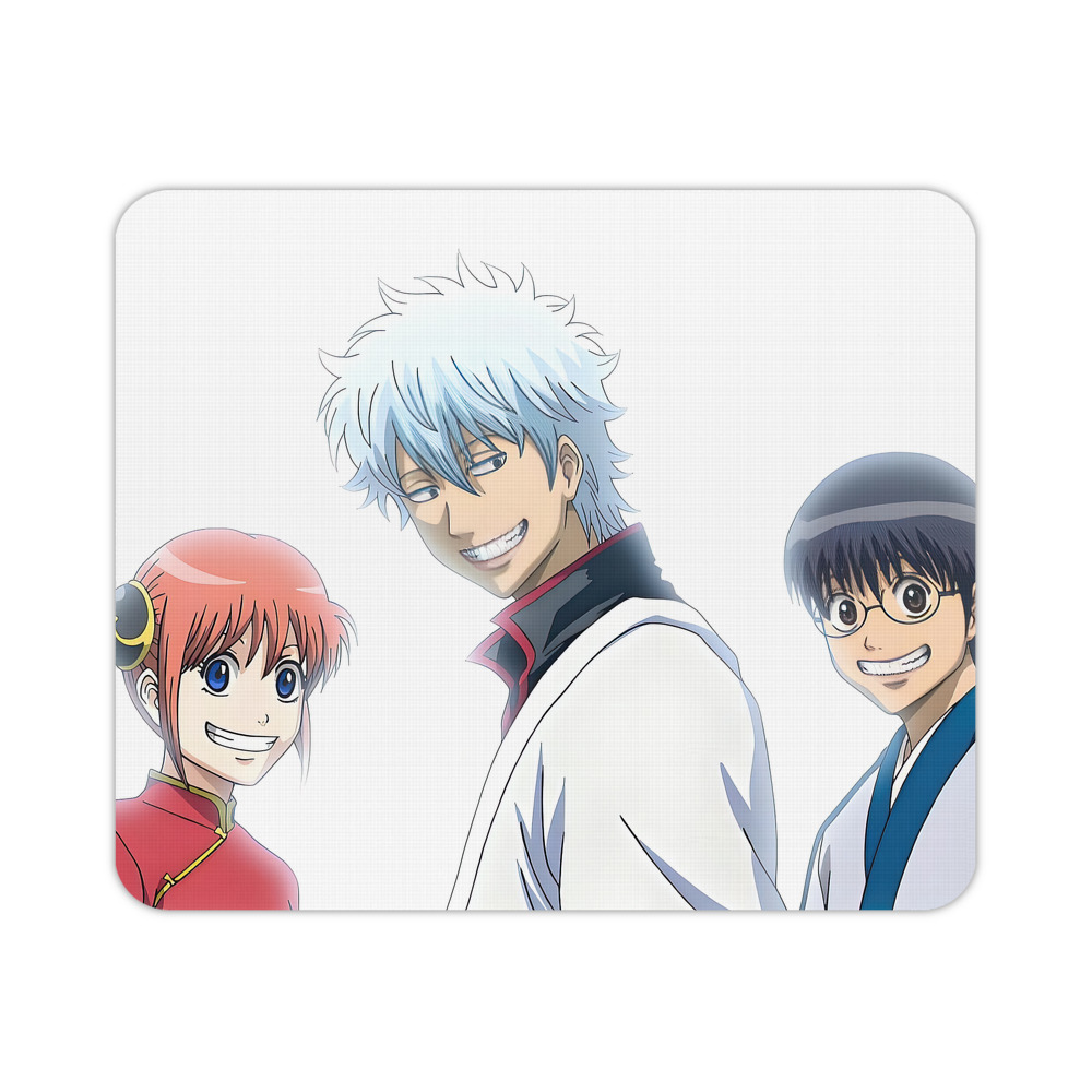 （画像用） ぎんたま 坂田銀時（さかたぎんとき） 神楽 志村新八（しむら しんぱち） GINTAMA Sakata Gintoki Kagura Shimura Shinpachi マウスパッド ステッチ加工 ラバー素材 防水 滑り止め 超薄型 ゲーミング/オフィス対応