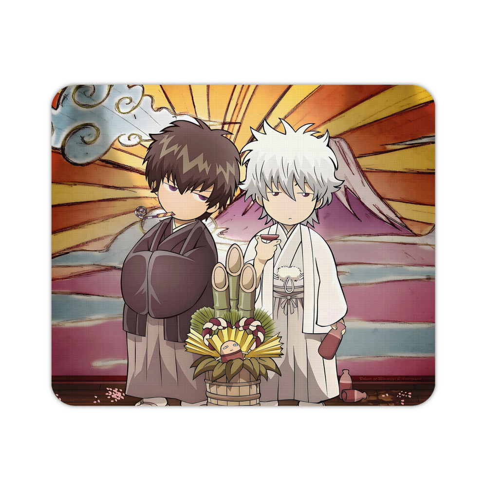（画像用） ぎんたま 坂田銀時（さかたぎんとき） 神楽 志村新八（しむら しんぱち） GINTAMA Sakata Gintoki Kagura Shimura Shinpachi マウスパッド ステッチ加工 ラバー素材 防水 滑り止め 超薄型 ゲーミング/オフィス対応