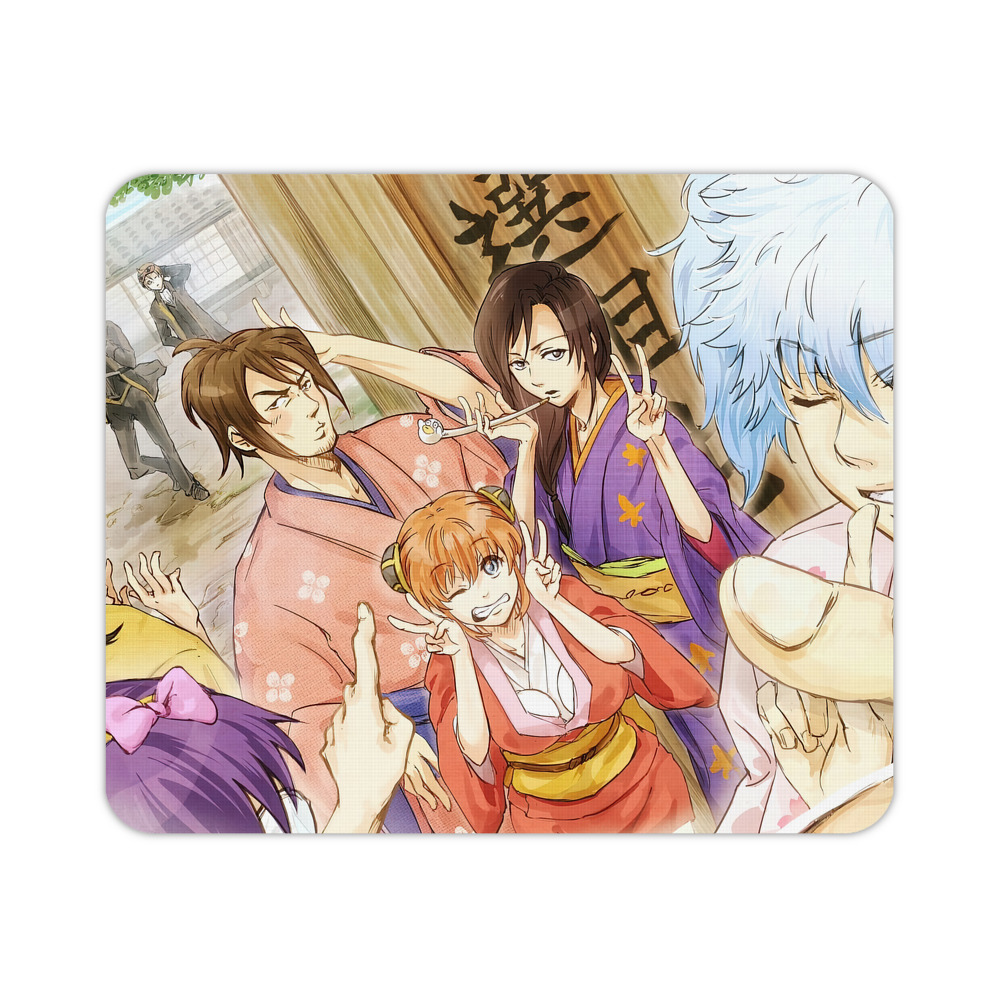 （画像用） ぎんたま 坂田銀時（さかたぎんとき） 神楽 志村新八（しむら しんぱち） GINTAMA Sakata Gintoki Kagura Shimura Shinpachi マウスパッド ステッチ加工 ラバー素材 防水 滑り止め 超薄型 ゲーミング/オフィス対応