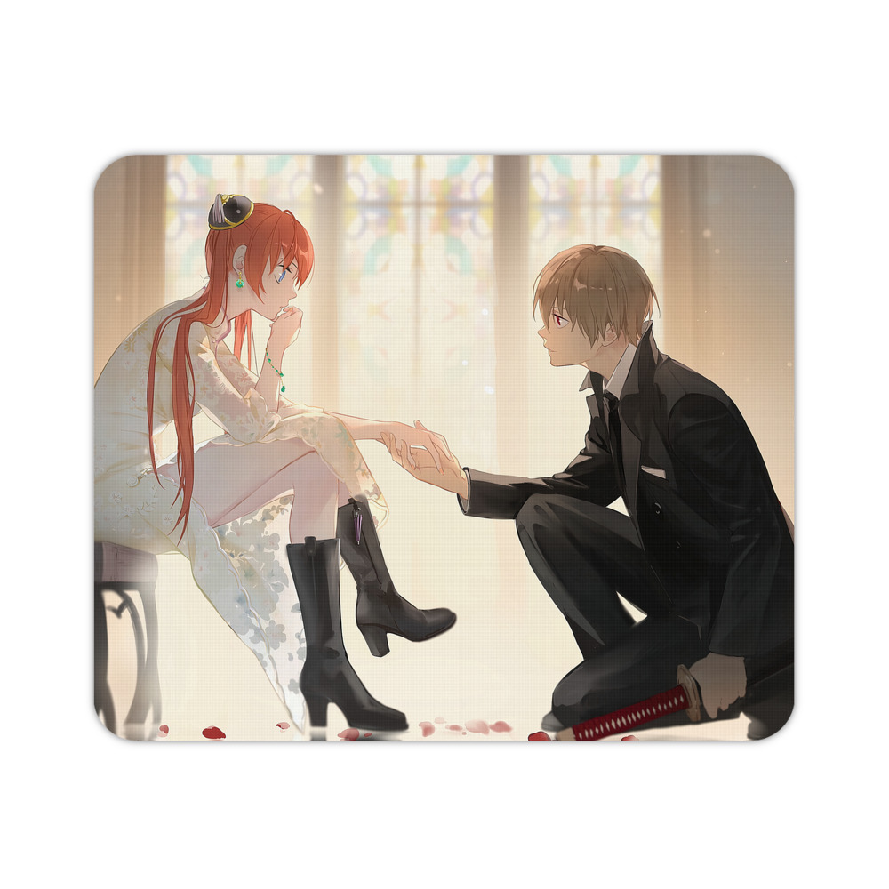 （画像用） ぎんたま 坂田銀時（さかたぎんとき） 神楽 志村新八（しむら しんぱち） GINTAMA Sakata Gintoki Kagura Shimura Shinpachi マウスパッド ステッチ加工 ラバー素材 防水 滑り止め 超薄型 ゲーミング/オフィス対応