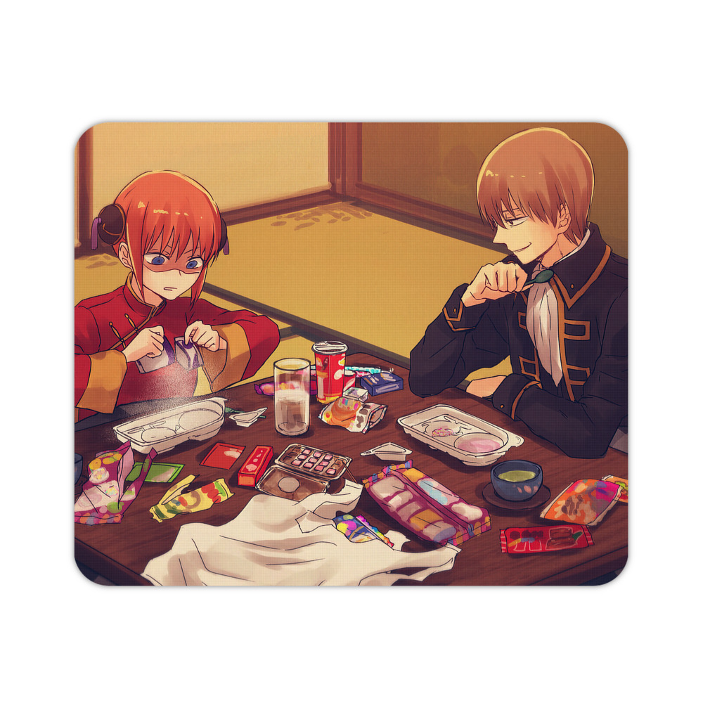 （画像用） ぎんたま 坂田銀時（さかたぎんとき） 神楽 志村新八（しむら しんぱち） GINTAMA Sakata Gintoki Kagura Shimura Shinpachi マウスパッド ステッチ加工 ラバー素材 防水 滑り止め 超薄型 ゲーミング/オフィス対応