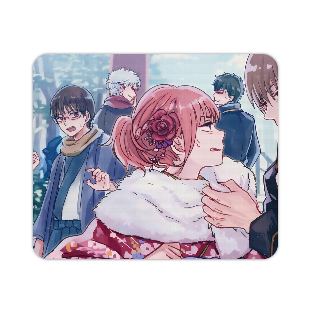 （画像用） ぎんたま 坂田銀時（さかたぎんとき） 神楽 志村新八（しむら しんぱち） GINTAMA Sakata Gintoki Kagura Shimura Shinpachi マウスパッド ステッチ加工 ラバー素材 防水 滑り止め 超薄型 ゲーミング/オフィス対応